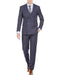 Men's Dark Navy Blue Double Breasted Suit Slim Fit Bold Stripe Peak Lapel Suits
