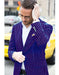 Men's Dark Purple and White Pinstripe Blazer On Sale