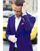 Men's Dark Purple and White Pinstripe Blazer On Sale
