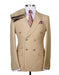 Alberto Nardoni Modern Fit Double Breasted Camel Suit with Gold Buttons