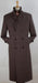 Mens Double Breasted Full Length Overcoat - APTIL3 - Brown Herringbone