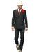 Mens Double Breasted Gangster Six Button Suit in Black