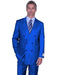 Men's Double Breasted Peak Lapel Royal Blue Dress Suits for Men - Bright Blue Suit