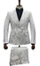 Mens Double Breasted Sateen Shiny Fabric Metallic Fabric - Sharskin White Suit