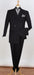 Mens Double Breasted Suit 6 on 3 Classic Fit Pleated Pants - Black