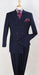 Mens Double Breasted Suit 6 on 3 Classic Fit Pleated Pants - Navy