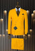 Mens Double Breasted Suit - Gold Suit