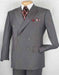 Men's Double Breasted Suit Heather Gray Pleated or Flat Front Pants