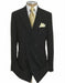 Men's Double Breasted Suit Jacket + Pleated Pant Super 140's 100% Wool Solid Black