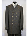 Men's Double Breasted Suit brass & faux leather accents denim 3pc suit