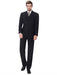 Men's Double Breasted Suits Black Sharp Cut One Chest Pocket 3 Piece Suit