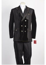 Men's Double Breasted Suits Black Suit