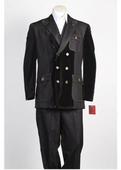 Men's Double Breasted Suits Black Suit