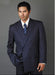 Men’s Dark Navy Blue Pinstripe Double Breasted Suit, Formal Business Wedding Dress Suit Set