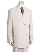 Men's Double Breasted Suits Ilcanto Brown ~ Coffee Seersucker Sear sucker Vested suit pleated pants Cotton Fabric