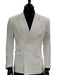 Mens Double Breasted Suits Jacket Solid White Linen Dress Casual Jacket Blazer