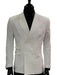 Mens Double Breasted Suits Jacket Solid White Linen Dress Casual Jacket Blazer