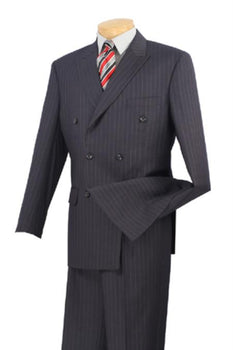 Men's Double Breasted Suits Men's Charcoal Pinstripe 2 Piece Suit