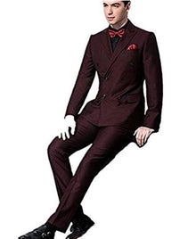 Men's Double Breasted Suits Side Vent Burgundy ~ Wine ~ Maroon Suit  Peaked Lapel Slim Fit Groom Tuxedos Suit Burgundy Tuxedo