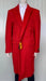 Mens Double Breasted Wool Fabric Coat Red Overcoat