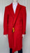 Mens Double Breasted Wool Fabric Coat Red Overcoat