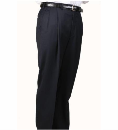 men's double pleated dress pants Polo Ralph Lauren Men's Pleated Double-Knit Suit Trousers - Black