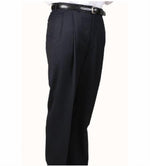 Mens Double Pleated Trousers - Double Pleated Dress Pants - Slacks Navy