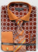 Men'S Brown Printed Pattern French Cuff Dress Shirt