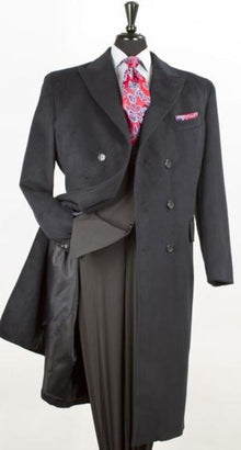 Men's Dress Coat 44 Inch Double Breasted Winter Designer Men's Wool Men's Peacoat Sale Long  Polyester Fashion Top Coat Navy Blue