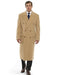 Men's Dress Coat 44 Inch Long Length Camel ~ Khaki ~ Beige ~ Tan Double Breasted Wool Blend Overcoat