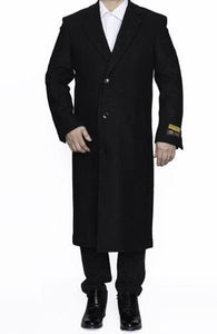 Men's Dress Coat Full Length Wool Dress Top Coat / Overcoat in Black Winter Men's Topcoat Sale