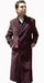 Men's Dress Coat Double Breasted Full Length 6 on 3 Buttons Top Coat~ 50 Length Brown Tabs on Sleeves