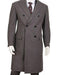 Men's Dress Coat Gray Double Breasted Five Button Wool ~ Poly Blend Overcoat