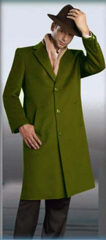 Men's Dress Coat Olive Green Overcoat 45 3 Button Style Wool Winter Men's Topcoat Sale