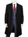 Men's Dress Coat Three Button Wool ~ Poly Blend Black Overcoat