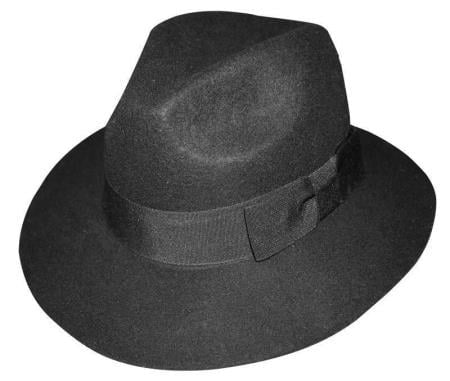 Mens Dress Hat New Black Fedora Trilby Mobster Hat