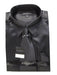 Fashion Cheap Priced Sale Satin Black Dress Shirt Combinations Set Tie Hanky Set Men'S Dress Shirt