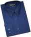 Navy Blue Cotton Blend Convertible Cuffs Men's Dress Shirt