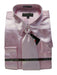 Fashion Cheap Priced Sale Men'S New Pink Satin Dress Shirt Combinations Set Tie Combo Shirts Men'S Dress Shirt