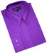 Purple Cotton Blend Convertible Cuffs Men's Dress Shirt