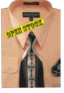 Men'S Basic Dress Shirt With Tie And Hanky Set Men'S Dress Shirt