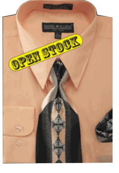 Men'S Basic Dress Shirt With Tie And Hanky Set Men'S Dress Shirt