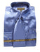 Fashion Cheap Priced Sale Men'S New Royal Satin Dress Shirt Combinations Set Tie Combo Shirts Men'S Dress Shirt