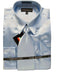 Fashion Cheap Priced Sale Men'S New Light Blue ~ Sky Blue Satin Dress Shirt Combinations Set Men'S Dress Shirt