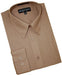 Taupe Cotton Blend Convertible Cuffs Men's Dress Shirt