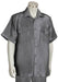 Men's Metallic Shoulder Accent Dual Pocket Grey Suit