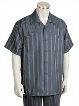 Men's Dual Pocket Short Charcoal Suit and Pants