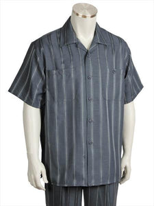 Men's Dual Pocket Short Charcoal Suit and Pants