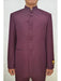 Men's Eight Button Mandarin Banded Collar Burgundy Suits