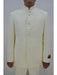 Men's Eight Button Mandarin Banded Collar Ivory Suits